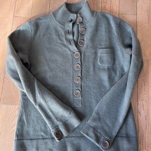 ERIC BOMPARD Womens Cashmere silk button neck henley sweater- Medium